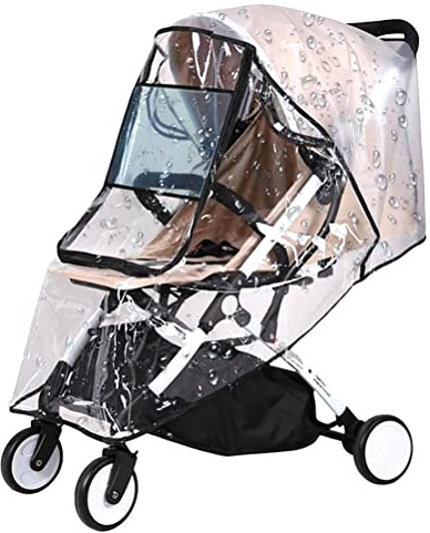 Universal Rain Cover for Pushchair Stroller, Universal Size Stroller Weather Shield with Insect Net, Baby Stroller Rain Cover Waterproof Windproof Dust Resistant