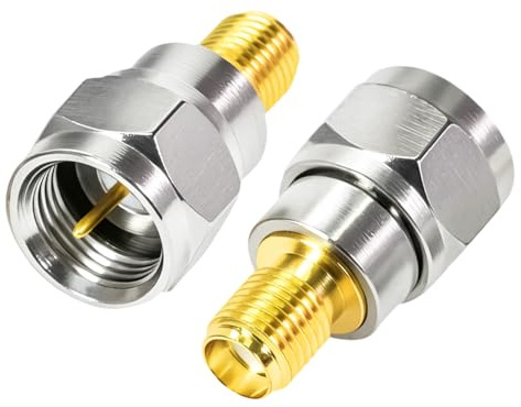 Fohevers 2 Pcs SMA Female to F Type Male Coaxial Connector RG6 Adapter
