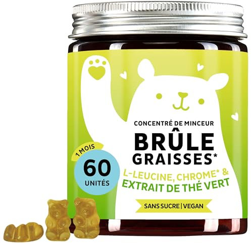 Nährstoff-Komplex Gummies – Burn Baby Burn Shape Gummies mit Chrom, Biotin, Zink, L-Leucin & Grüntee-Extrakt – 60 Stück (1 Monatsversorgung), Vegan, Zuckerfrei, Bears With Benefits
