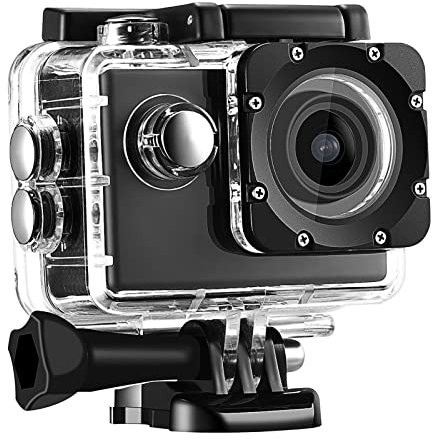 Action Camera, K1080HD 12MP Underwater Waterproof Video Camera Outdoor Diving Sports Action Camera (Black)