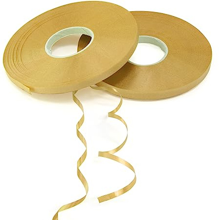Bealif 2 Rolls Gold Ribbon for Birthday, 5mm Gold Curling Ribbon 50m/roll Golden String for Gift Wrapping Flower Crafts Birthday Party Festival Wedding Christmas Decorations