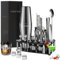 Boston - Set di Shaker da Cocktail Con Supporto, 25 Pezzi, Accessori da Bar, Barista, Mixer, 750 ml, in Acciaio Inox, Regalo per Decorazione Bar (Stile 2)