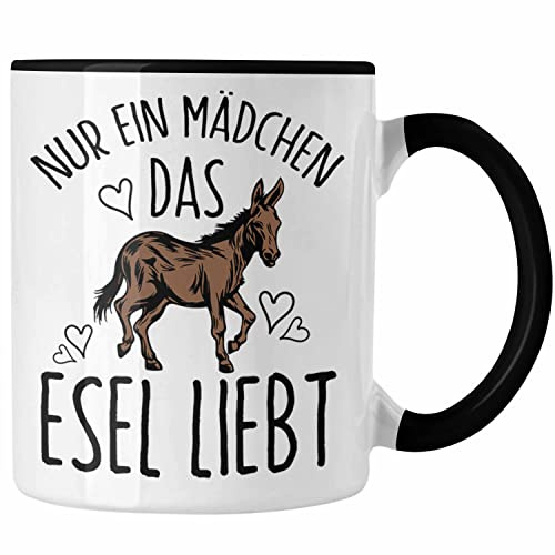 Trendation - Lustige Esel-Tasse Geschenk für Mädchen, die Esel lieben Nur Ein Mädchen Das Esel Liebt (Schwarz)