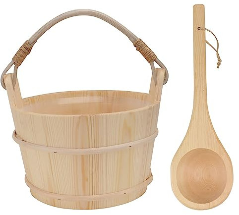 Yardwe Seau Et Cuillère pour Sauna Tonneau De Bain Bois Ensemble De Tonneau Bois Accessoires De Sauna