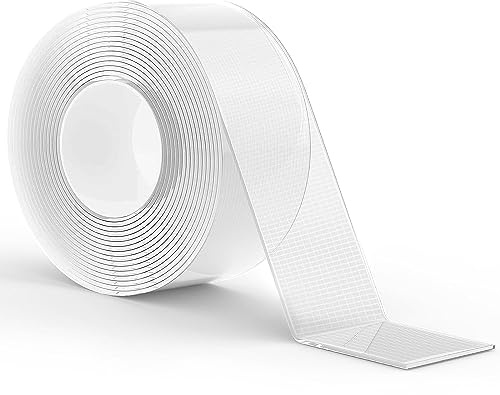 LLPT Doppelseitiges Klebeband 50MM X 5M Handgerissen Nano Tape | Strapazierfähiges Transparent Montageband für den Heimbüro-Laden Dekokartenposter Fotowand