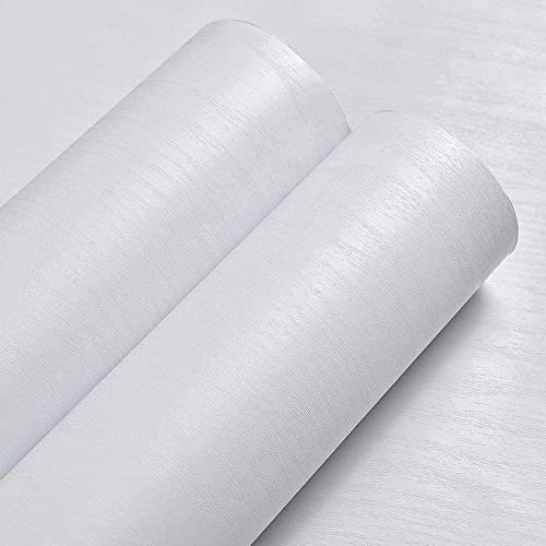 Hode White Wood Vinyl Wrap 40X1000cm, White Wood Sticky Back Plastic Roll, Self Adhesive Wallpaper Furniture Stickers for Worktop Kitchen Shelf Cupboard (Matt)