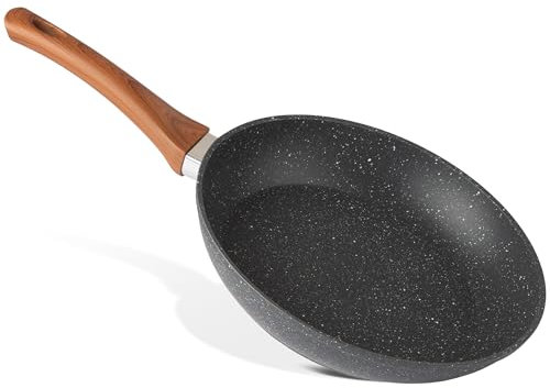nuovva Non Stick Frying Pan - Induction Frying pan nonstick - Kitchen Chefs Pan Cookware - Marble, 20cm