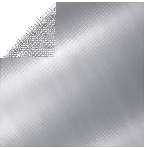 Sufrk Cubrepiscina rectangular de 600 x 400 cm de PE plateado, lona para cubrir piscina rectangular de PVC pesado reforzado para piscinas rectangulares