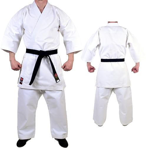 MAR | Japanese Cut Kata Karate Gi Uniform for Men Women Kids & Adults 12 oz. Medium Heavy Weight Canvas Fabric Kata for Senpai Training Competition Tournament Suit White Size (5.5/185)