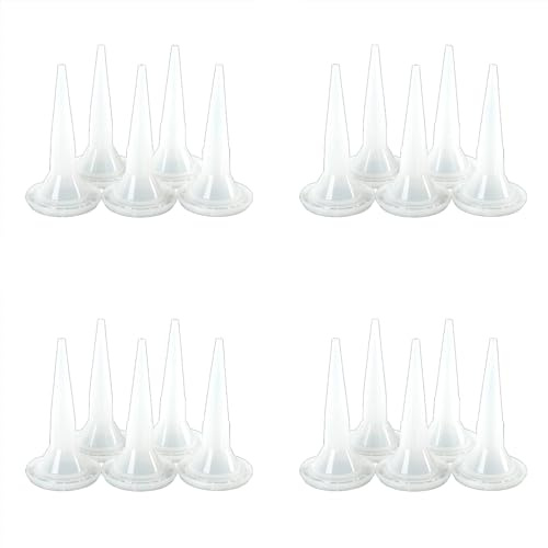 Caulking Nozzle, 20 Pcs PE Material White Universal Glue Nozzle for Mastic Cartridge Spare Nozzles, Caulking Gun Tips