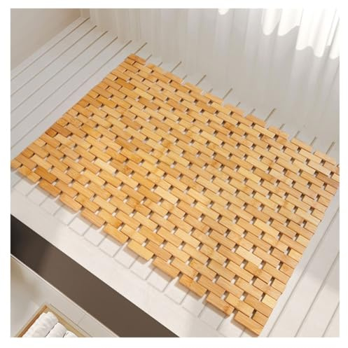 Bambus Badematte, Duschvorleger Schnelltrocknend, Badvorleger Braun, Badezimmer Matte rutschfest, Bambusteppich Outdoor, Badezimmermatte Leicht zu Reinigen 40x60 cm