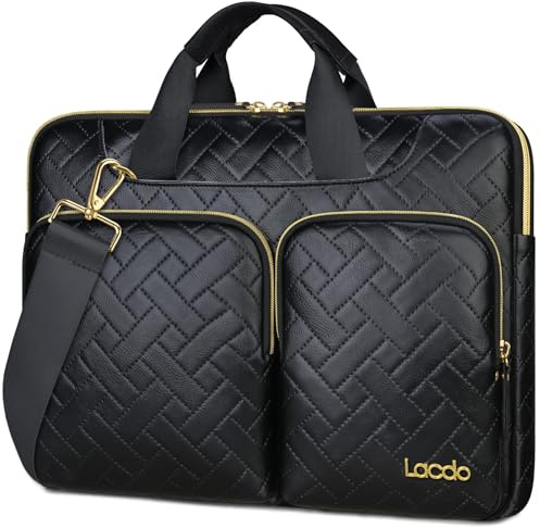 Lacdo 360° Protectora 14 Pulgadas Funda Portátiles para HP Dell ASUS Acer Chromebook 14, HP Stream, Dell Inspiron, IdeaPad, Acer Spin, ASUS ZenBook Computer Bag, Negro Elegante