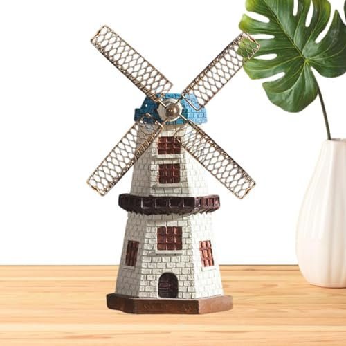 itrimaka Vintage Windmühle Ornament | Figur Desktop Retro Skulptur Statue,Exquisites künstlerisches Windmühlen-Ornament-Modell, verschleißfest für Büros, Bücherregal