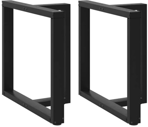 vidaXL Gambe per tavolo da pranzo a forma di T 2 pz nere 80x35x(72-73) cm in acciaio