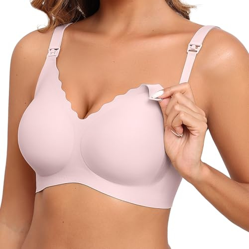 ProKloud Sujetador de Lactancia sin Costuras Cómodo Sostenes de Lactancia Materna sin Aros Sujetador de Maternidad de Tallas Grandes para Dormir con Hebilla de Extensión