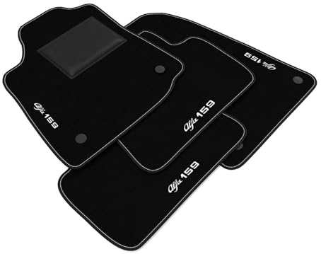 DHCarMats | Alfombrillas de Auto para Alfa R0meo 159 2005-2011 Bordado | Alfombra de Coche Alfombra Personalizado | Alfombrillas del Habitáculo - Alfombrillas Laterales