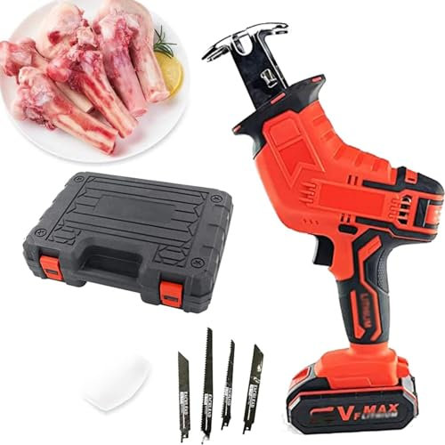 Scie à os sans fil, boucherie électrique pour la maison commerciale, machine de scie à os portative professionnelle, machine multifonctionnelle pour viande de porc, côtes de poisson (couleur : 688TV