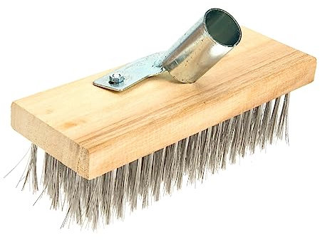 Sosoport Edelstahl-bodenreinigungsbürste Starker Drahtbesen Stiff Brush Kratzbürste Moosentfernung Für Innen Außen Boden Terrasse Balkon