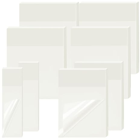 JANUIXCO 400 Hojas de Notas Adhesivas Transparentes - Notas Adhesivas Reutilizables e Impermeables - Sticky Notes para Notas, Libros, Escuela, Hogar y Oficina (cuatro tamaños)