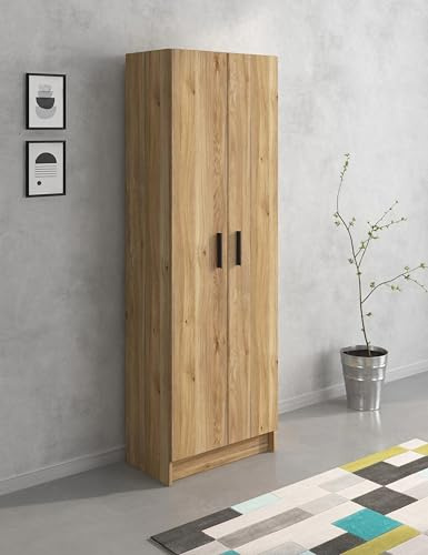 Shiito | Modelo Oxford - Armario Multiusos 2 Puertas | Acabado en Madera Natural