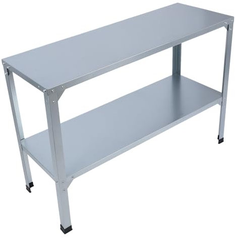 Banco de Invernadero de Hierro Resistente Tabla de Carga de 120 Kg con Estante Ajustable para el Patio Trasero de la Terraza