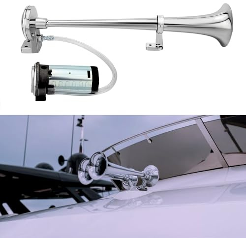 Madlife Garage Hupe Luft Silver Horn Kit 12V 150db lkw hupe Lufthorn Drucklufthorn Auto Horn mit Kompressor Laut Kompressor Fanfare für Auto Boote Vans