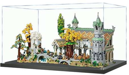 Vitrina acrílica para Lego 10316 El Señor de los Anillos Rivendell Castle Building Set, caja transparente a prueba de polvo, solo vitrina, caja expositora compatible con Lego 10316 (3 mm)