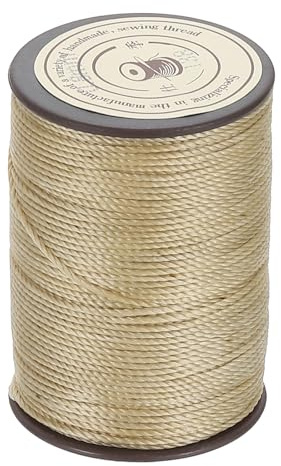 QUARKZMAN Cordón Encerado 0.8mm Beige Hilo De Poliéster Encerado 54 Yardas Hilo para Macramé Abalorios Cordón Encerado para Hacer Pulseras Collares Y Joyería