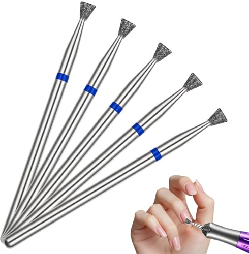 TIESOME 5 PCS Cuticle Clean Nail Drill Bit, Sanding Disc Nail Drill Bits for Acrylic Nails Safety Carbide Under Nail Cleaner Manicure Pedicure Supplies for Acrylic Gel Nails Home Salon & DIY
