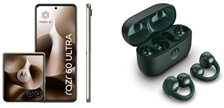 Motorola razr 60 ultra, Pantone Mountain Trail, Moto AI Flip Smartphone, Dual Display, 50MP Triple Camera with Co2 Offset and Moto buds loop - Green