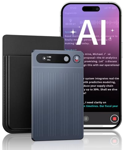 AI Voice Recorder,Dictaphone Voice Recorder With Transcriber&Summarize,64GB Portable Digital Recorder Support 134 Languages,App Control,Mini OLED Screen,Audio Recorder for Lectures/Meeting/Interviews
