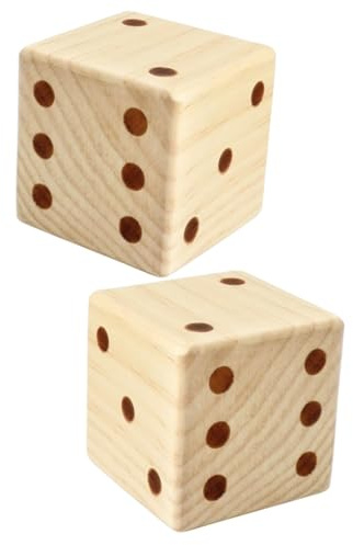 Mipcase 2 Dadi Legno Grandi con Angoli Sicuri Dadi Giochi da Tavolo in Legno Naturale per Feste e Didattico