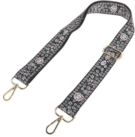 Levemolo Adjustable Vintage Floral Pattern Banjo Strap Shoulder Belt Replacement Comfortable Soft Wearing for Banjo Mandolin Players with Gold Hardware