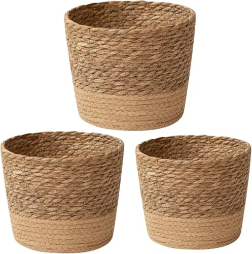 Generisch Macetero Trenzado, Maceta de 40 cm de diámetro, Cesta para Plantas, Cesta de Mimbre de Mimbre de ratán, Cesta de Almacenamiento Hecha a Mano