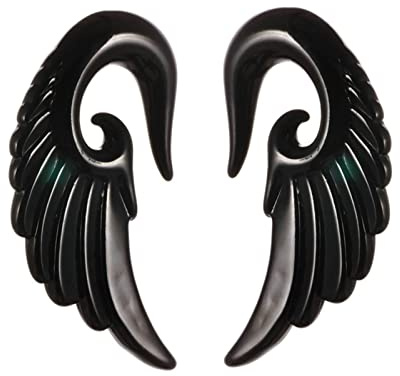 Hoisy 2 PCS Flesh Tunnel 3mm(8G), Flügel Expander Tunnel Set, Harz Ohrring Tunnel Grün