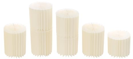 Lot de 7 supports ronds en papier pour fleurs de mariage, centres de table, colonnes décoratives, supports de fleurs, colonne décorative, présentoir, capacité de charge de 25 kg, blanc, 30 cm, 40 cm