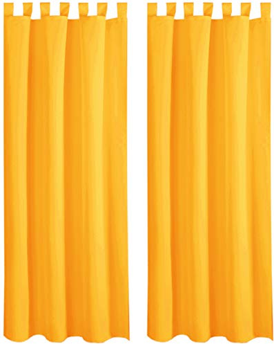 Bestlivings Blickdichte Gardine im 2er Pack mit Schlaufen (140x175 cm/Orange), in vielen Farben