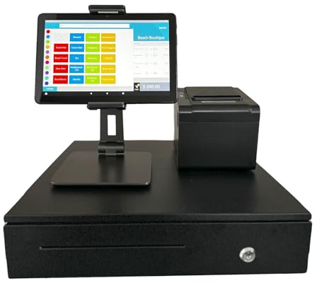 Datio POS System for 10-inch Amazon Fire Tablet Complete Cash Register with Receipt Printer, Cash Drawer, and Stand for Small Business, Retail, Restaurant, Salon