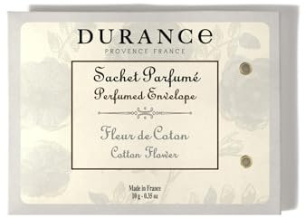 Durance Cotton Flower Scented Sachet 10g - For Bags, Wardrobes, Drawers, Cars - Room Freshener For Living Room, Bedroom, Bathroom, Laundry Basket - Fresh & Clean