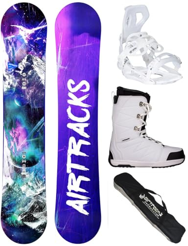 Airtracks Damen Snowboard-Set High M Carbon Rocker + Bindung Master W Fastec + Boots + Sb Bag 140 145 150 155 cm