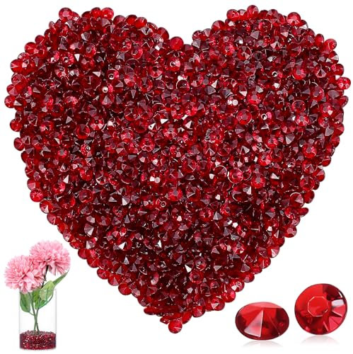 SUPVOX Deko Diamante Kristall Dekosteine Tischdeko Diamanten Hochzeit Streudeko 4,5mm 2000 Stück (Rot)