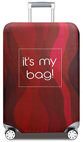 ZIXINGA Kofferhülle Elastisch 18-32Zoll Kofferschutzhülle Gepäck Cover Reisekoffer Hülle Kofferschutz Luggage Cover Gepäckabdeckung Kofferschutzhülle mit Reißveschluss (roter Streifen, L)