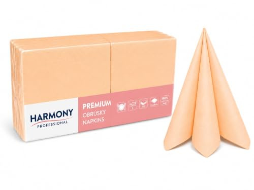 Zelltuch-Servietten 3-lagig 33 x 33 cm - 1/4 Falz (250 Stück / 1 Pack, APRICOT)