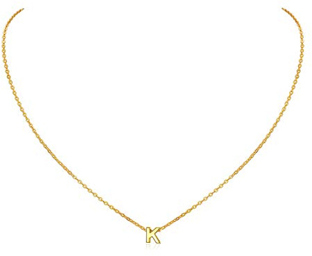 ChicSilver S925 Silver/Gold Necklace for Women, Initial A-Z Letter Tiny Heart Pendant Necklaces Name Personalised Gift for Women Jewellery 16+2 Inch Extend Chain (with Gift Box)