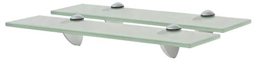 vidaXL 2X Regal Schwebend Wandregal Glasregal Glasboden Glasablage Badablage Wandablage Badregal Ablage Regale Bad Glas 40x20cm 8mm Mattiert