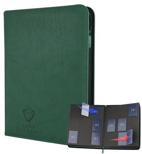 Card Guardian – Premium Sammelkarten Album mit Reißverschluss – 360 Kartenplätze – 9-Pocket TCG Binder für Sammelkarten, MTG, Yu-Gi-Oh!, One Piece & Sportkarten (Grün)