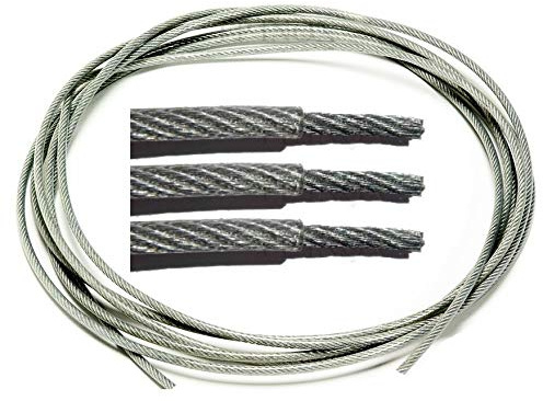 FP INOX - Cable inox A4 Gainé PVC transparent, bricolage, garde corps, jardin, terrasse (Ø 2/3mm, Couronne 40 mètres)