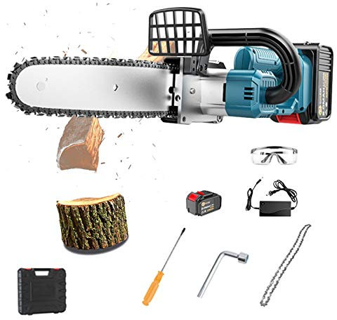 Mini Motosierra, Motosierra Eléctrica de 8 Pulgadas y Portátil Inalámbrico, Motosierras Eléctricas Portátiles, Operación Fácil con Una Mano y Diseño Ergonómico, Motosierra Más Segura,6.0AH