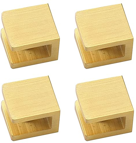 LukLoy Glasklemme, 4 Stück, ohne Bohren, Glashalter, Regalhalterung, Clipträger (8–10 mm, Gold)
