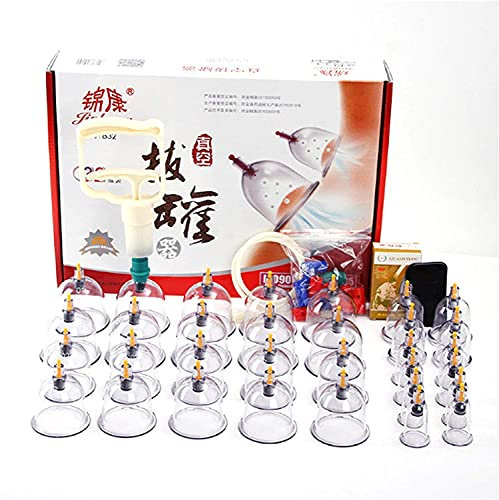 LIANGJUANG schröpfglas Gesicht schröpfgläser silikon schröpfen silikon Schröpf-Set Professionelle chinesische Akupunkt-Schröpftherapie-Sets mit Vakuumpumpe für Körpermassage, Schmerzlinderun